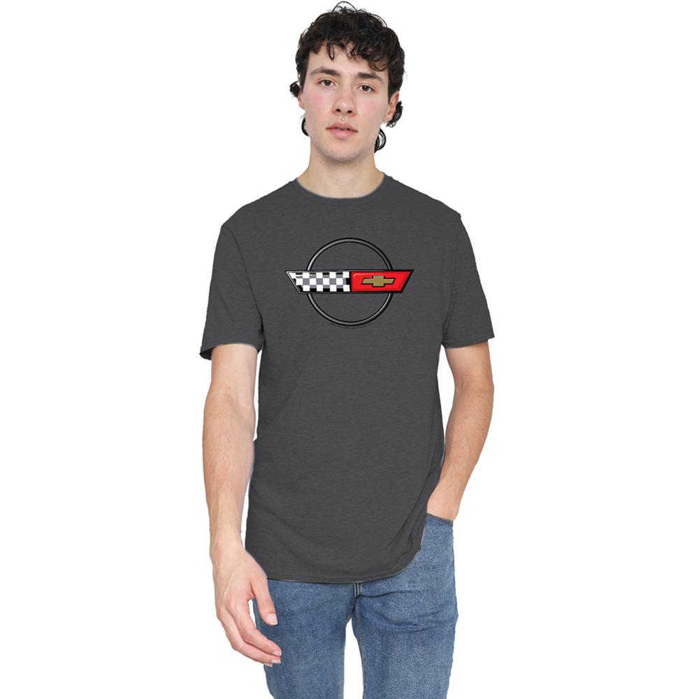 Charcoal Heather - Lifestyle - Chevrolet Unisex Adult 4Th Gen Vette Logo Heather T-Shirt