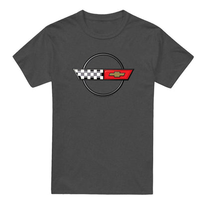 Charcoal Heather - Front - Chevrolet Unisex Adult 4Th Gen Vette Logo Heather T-Shirt
