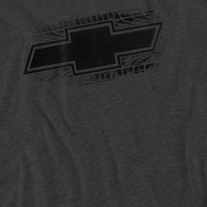 Charcoal Heather - Side - Chevrolet Unisex Adult Bowtie Burnout Heather T-Shirt