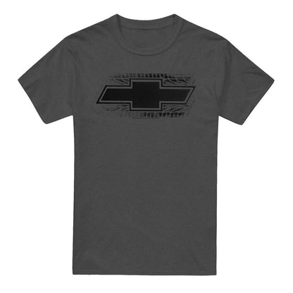 Charcoal Heather - Front - Chevrolet Unisex Adult Bowtie Burnout Heather T-Shirt