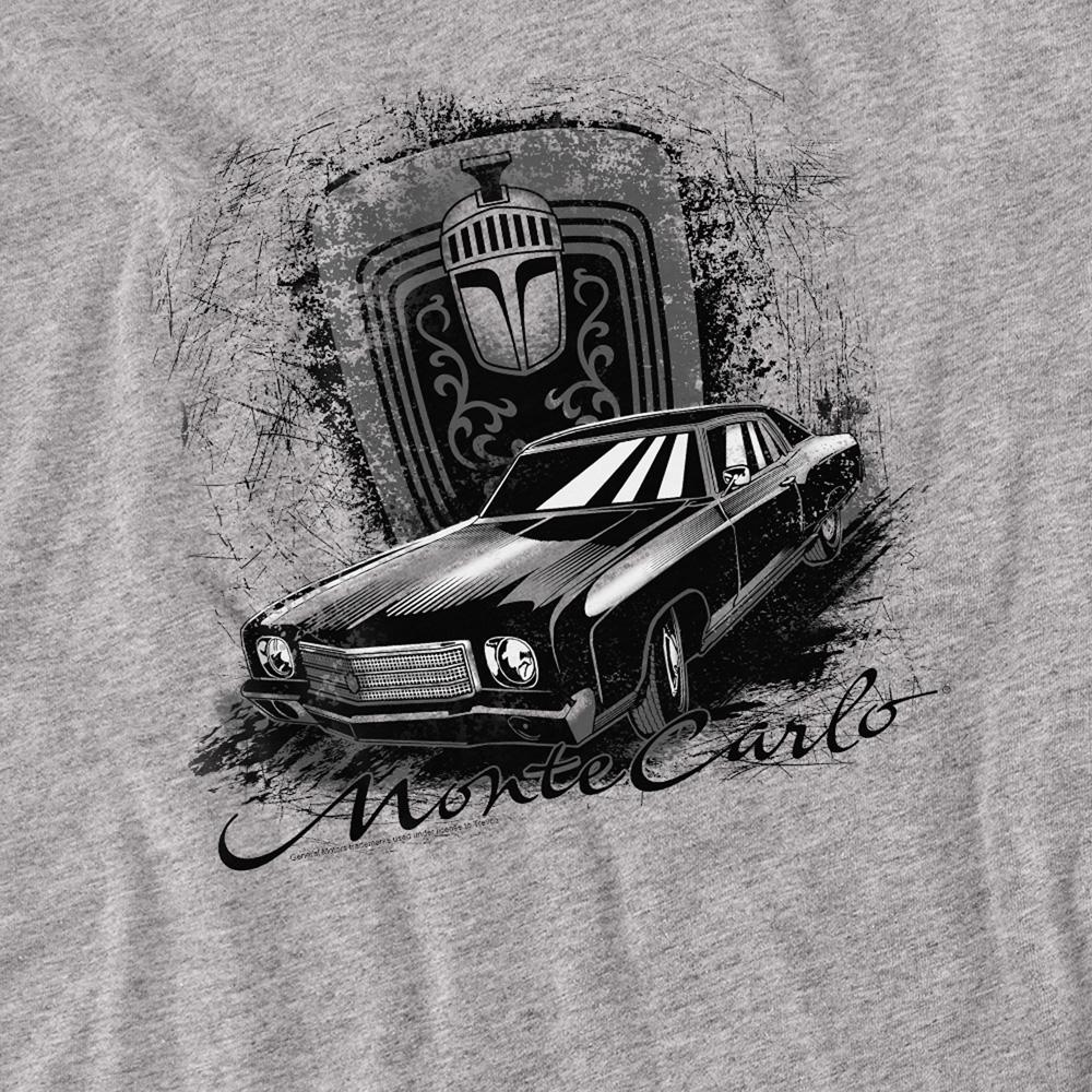 Athletic Heather - Side - Chevrolet Unisex Adult Monte Carlo Drawing Heather Long-Sleeved T-Shirt