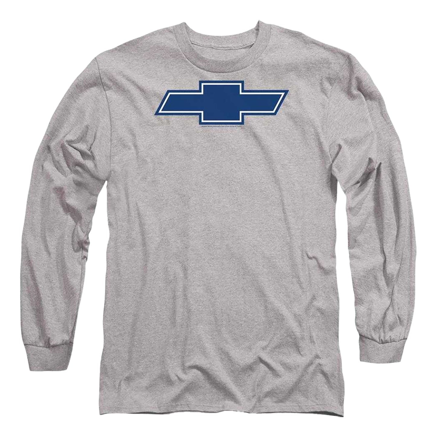 Athletic Heather - Front - Chevrolet Unisex Adult Simple Vintage Bowtie Heather Long-Sleeved T-Shirt