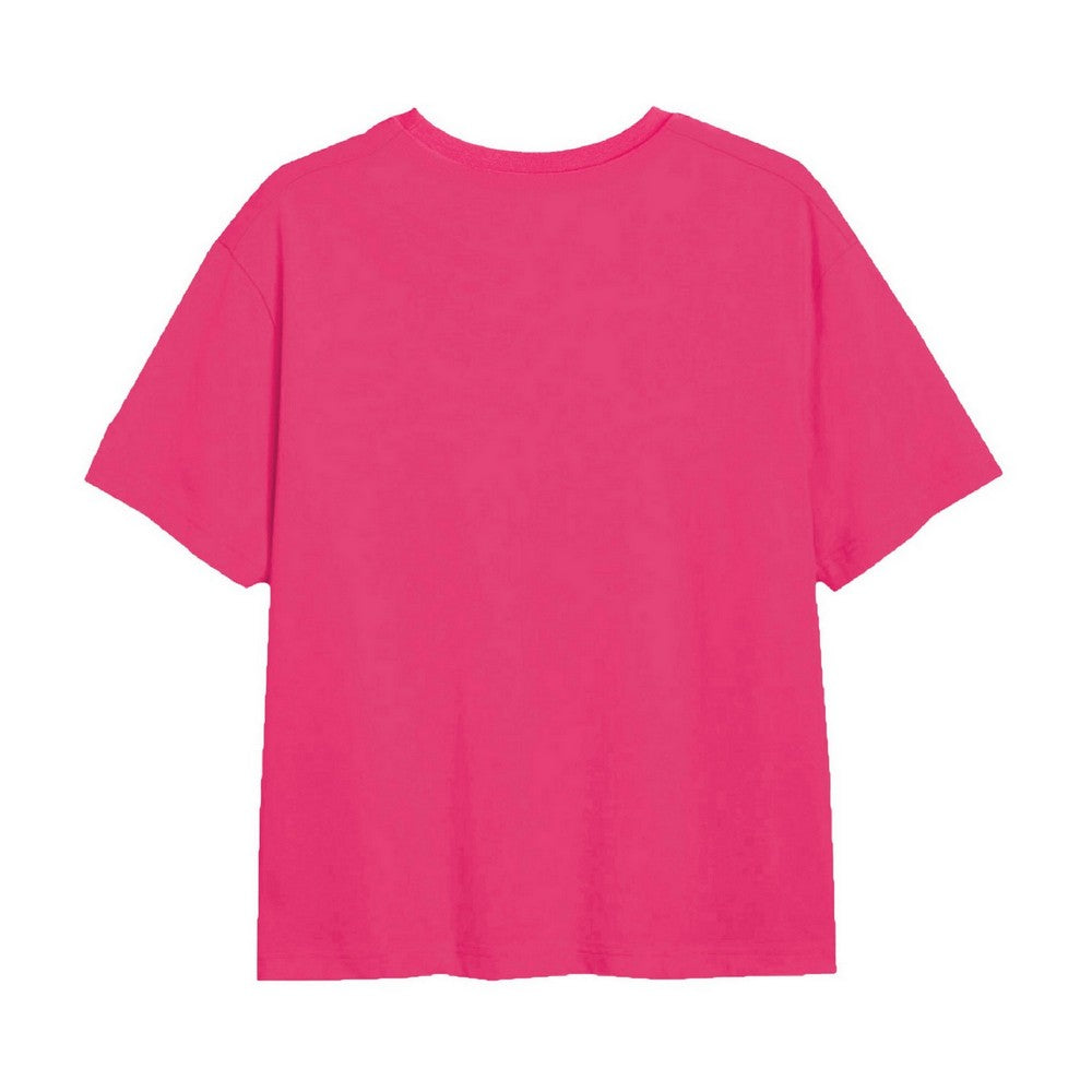 Fuchsia - Back - Mickey Mouse Girls Cute Face T-Shirt