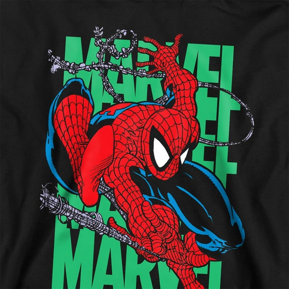 Black - Side - Spider-Man Childrens-Kids Wall Crawling Hoodie