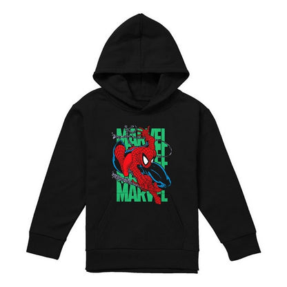 Black - Front - Spider-Man Childrens-Kids Wall Crawling Hoodie