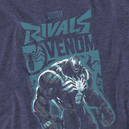 Heather Navy - Side - Marvel Rivals Unisex Adult Symbiote Venom Heather T-Shirt