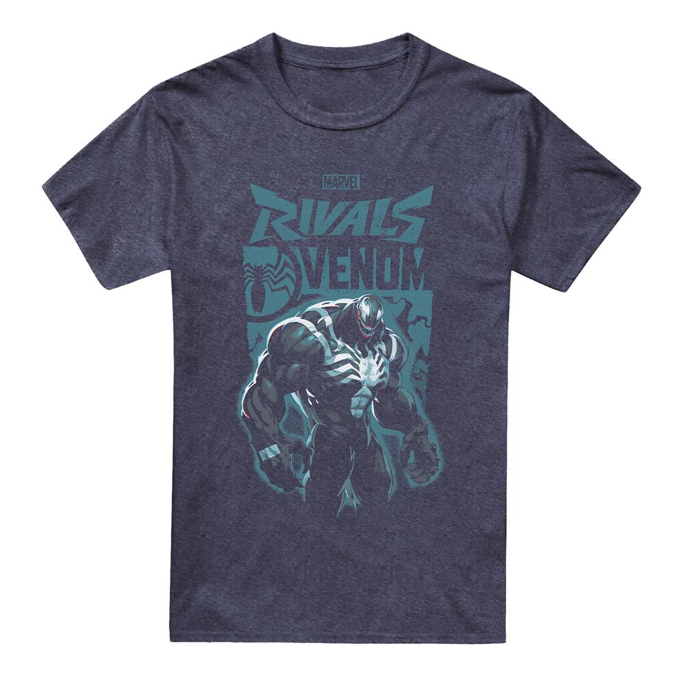 Heather Navy - Front - Marvel Rivals Unisex Adult Symbiote Venom Heather T-Shirt