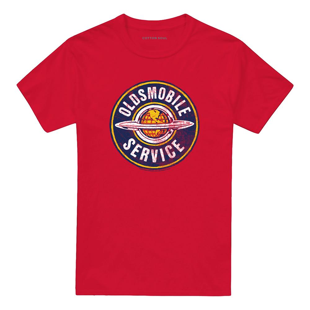 Red - Front - Oldsmobile Unisex Adult Service Vintage T-Shirt