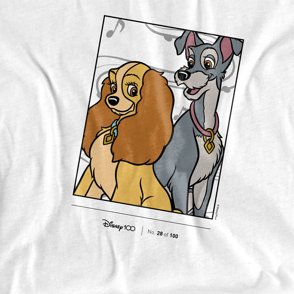 White - Back - Lady And The Tramp Childrens-Kids 100th Anniversary Edition T-Shirt