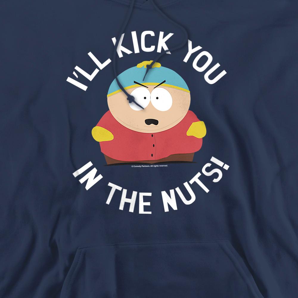 Navy - Back - South Park Unisex Adult Kick You In The Nuts Hoodie
