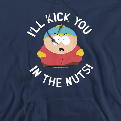 Navy - Back - South Park Unisex Adult Kick You In The Nuts Hoodie