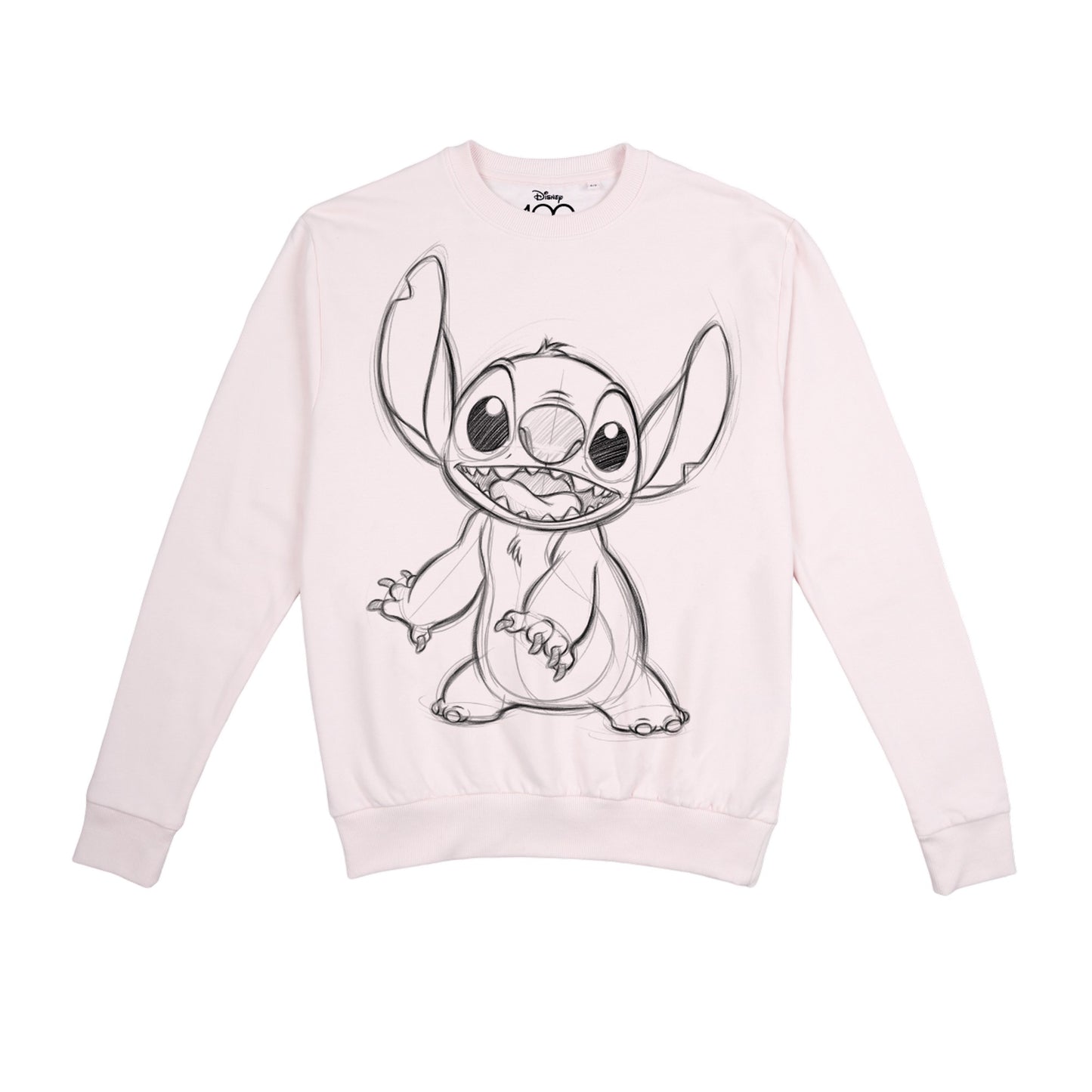 Light Pink - Front - Lilo & Stitch Womens-Ladies 100th Anniversary Edition Stitch Sketch Crew Neck Sweatshirt