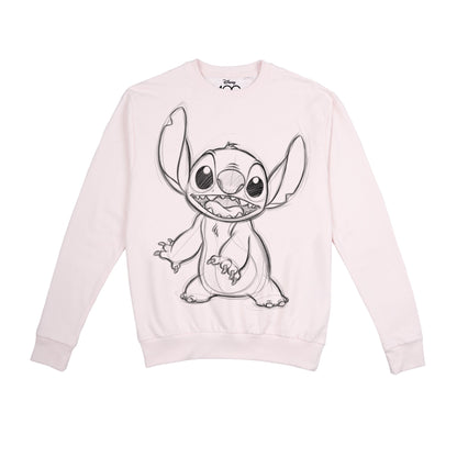 Light Pink - Front - Lilo & Stitch Womens-Ladies 100th Anniversary Edition Stitch Sketch Crew Neck Sweatshirt