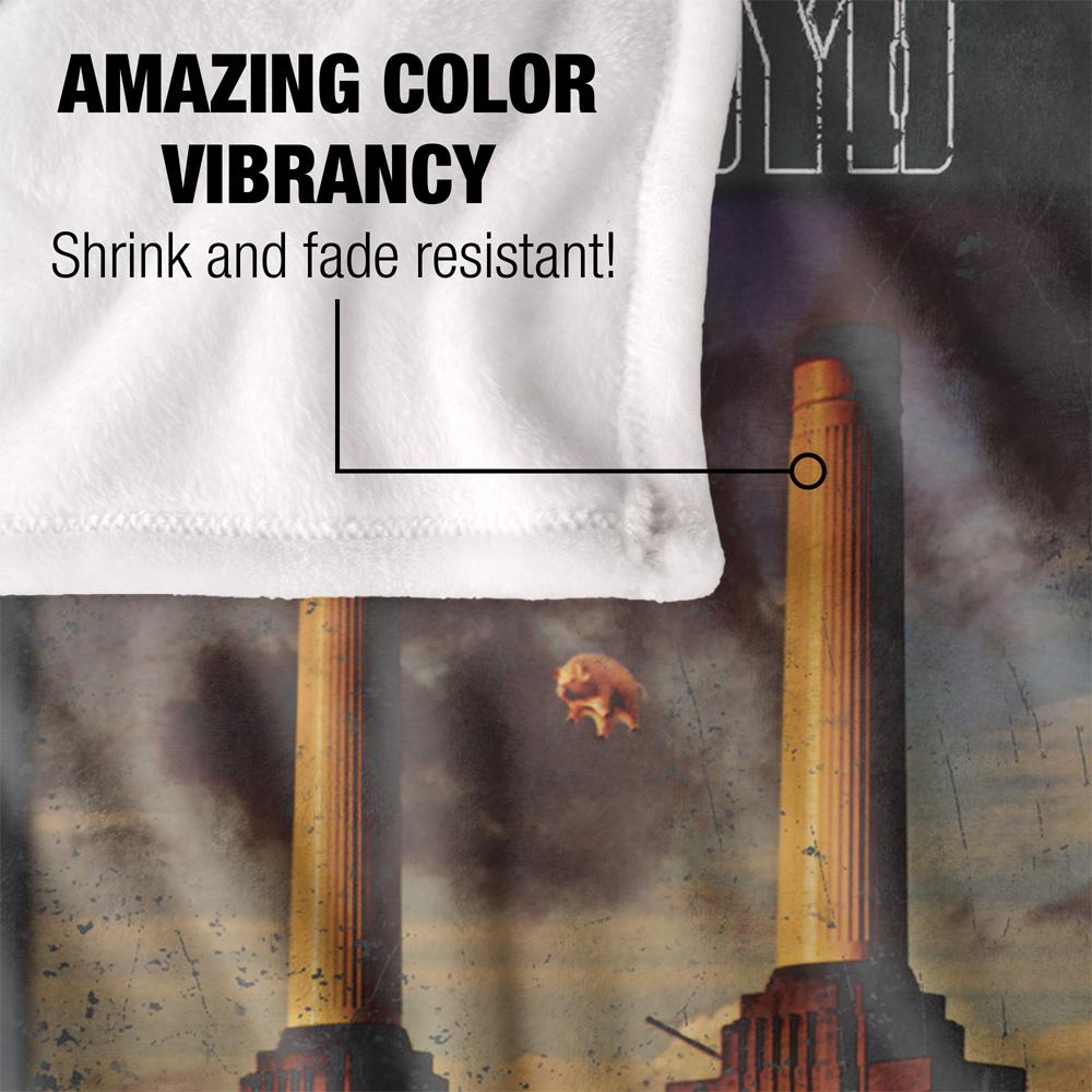 Grey-Multicoloured - Lifestyle - Pink Floyd Animals Silky Faded Supersoft Blanket