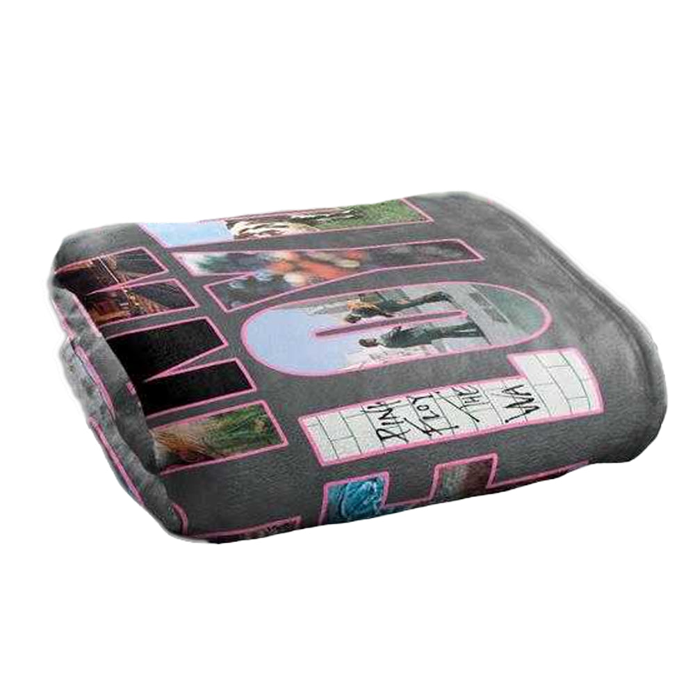 Grey-Multicoloured - Back - Pink Floyd Silky Cover Supersoft Blanket
