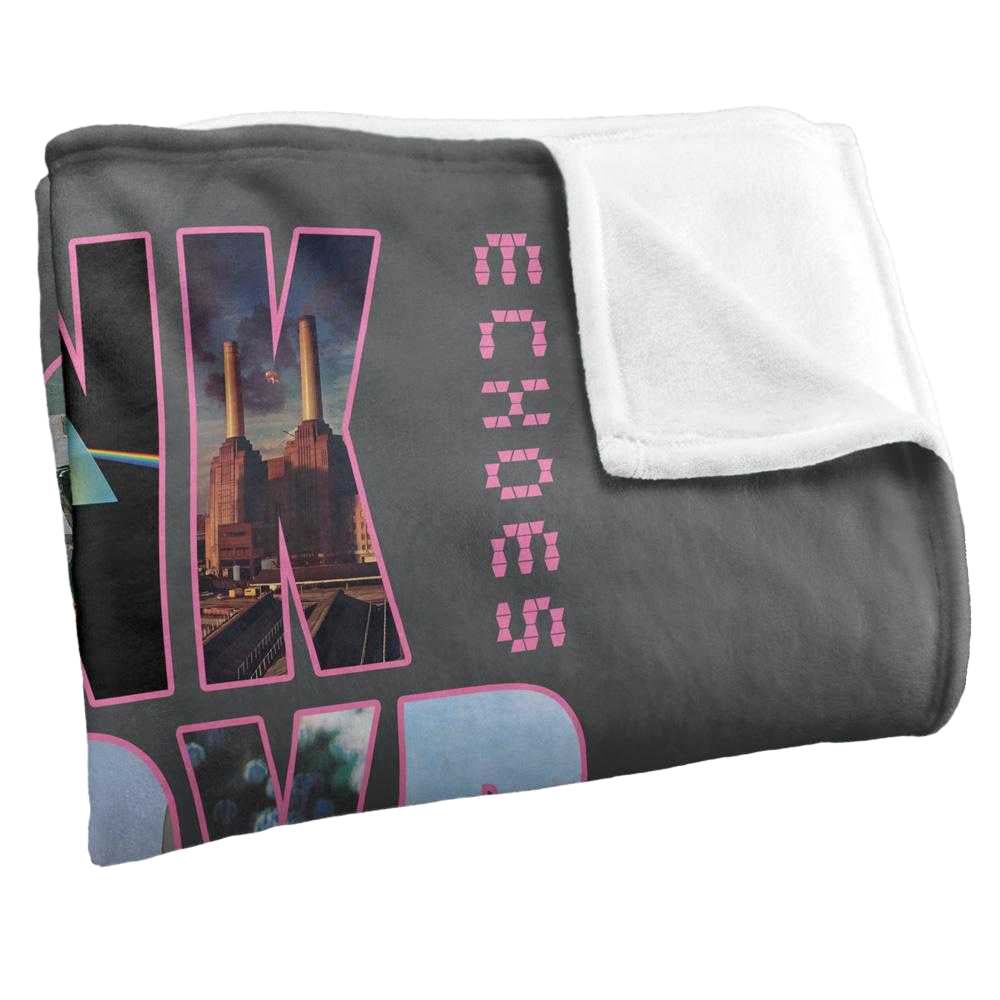 Grey-Multicoloured - Side - Pink Floyd Silky Cover Supersoft Blanket