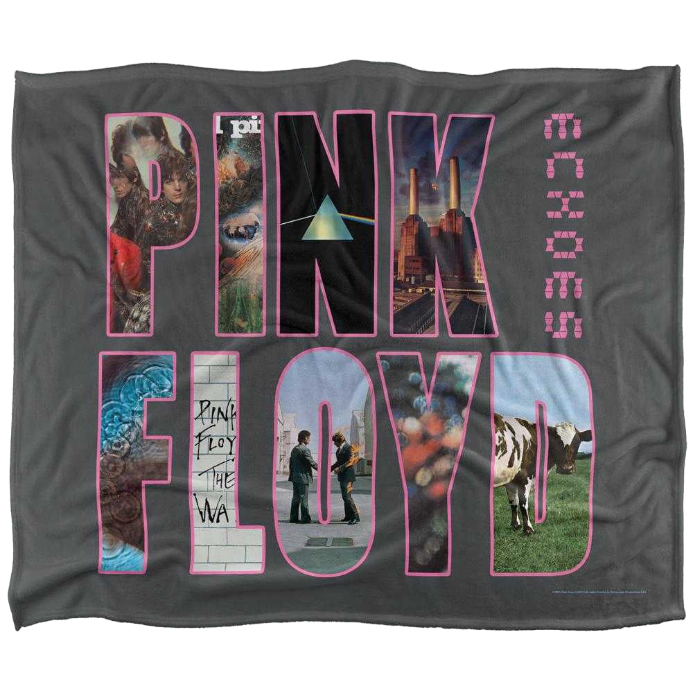 Grey-Multicoloured - Front - Pink Floyd Silky Cover Supersoft Blanket