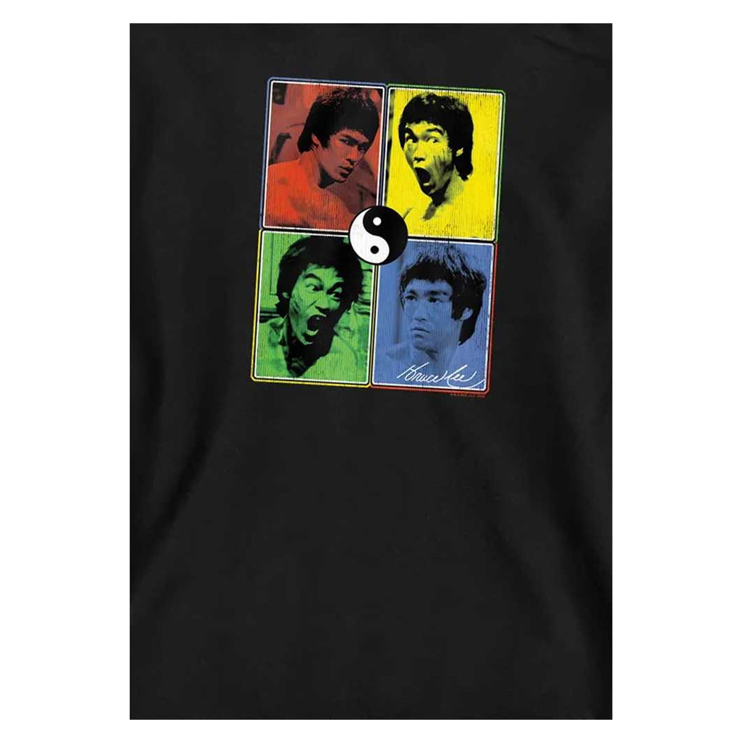 Black - Side - Bruce Lee Unisex Adult Enter Color Block Hoodie