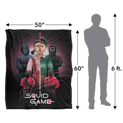 Multicoloured - Pack Shot - Squid Game 3 Silky Poster Supersoft Blanket