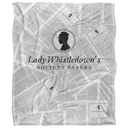 White-Black - Front - Bridgerton Silky Newsprint Lady Whistledown Supersoft Blanket