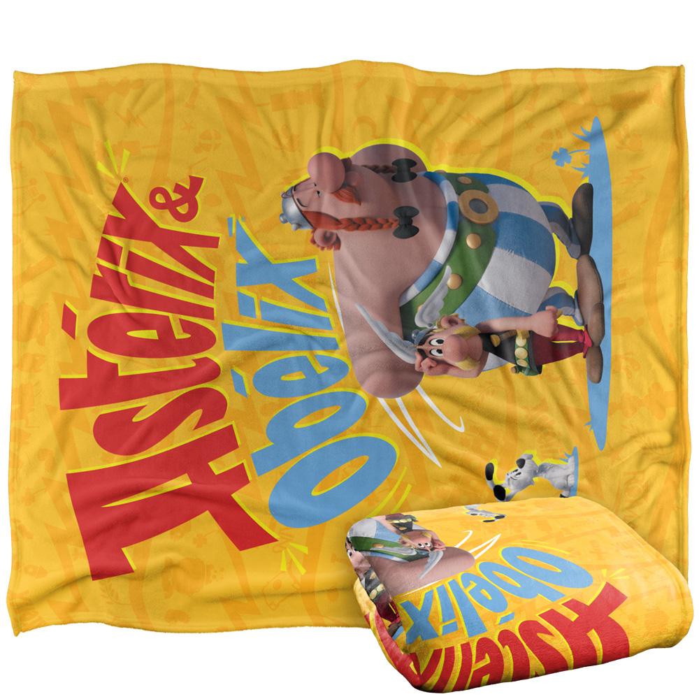Multicoloured - Back - Asterix The Gauls Silky Supersoft Blanket