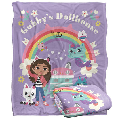 Multicoloured - Back - Gabby´s Dollhouse Silky Group Supersoft Blanket