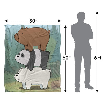 Multicoloured - Pack Shot - We Bare Bears Silky Stack Supersoft Blanket