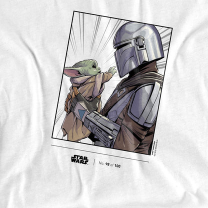 White - Back - Star Wars: The Mandalorian Childrens-Kids 100th Year Anniversary Grogu T-Shirt