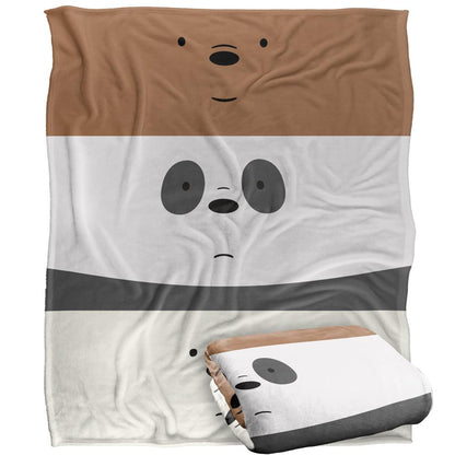 Multicoloured - Back - We Bare Bears Silky Stack Supersoft Blanket