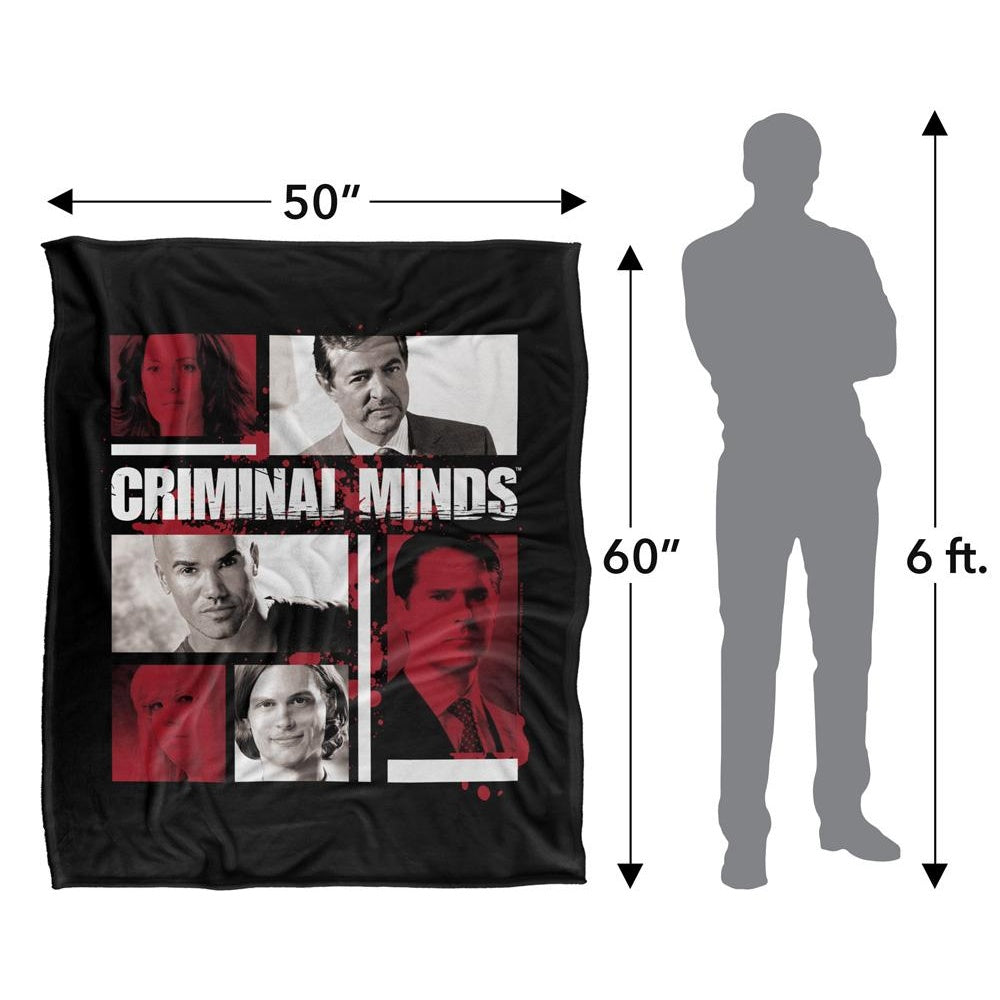 Black-White - Pack Shot - Criminal Minds Silky Character Boxes Supersoft Blanket