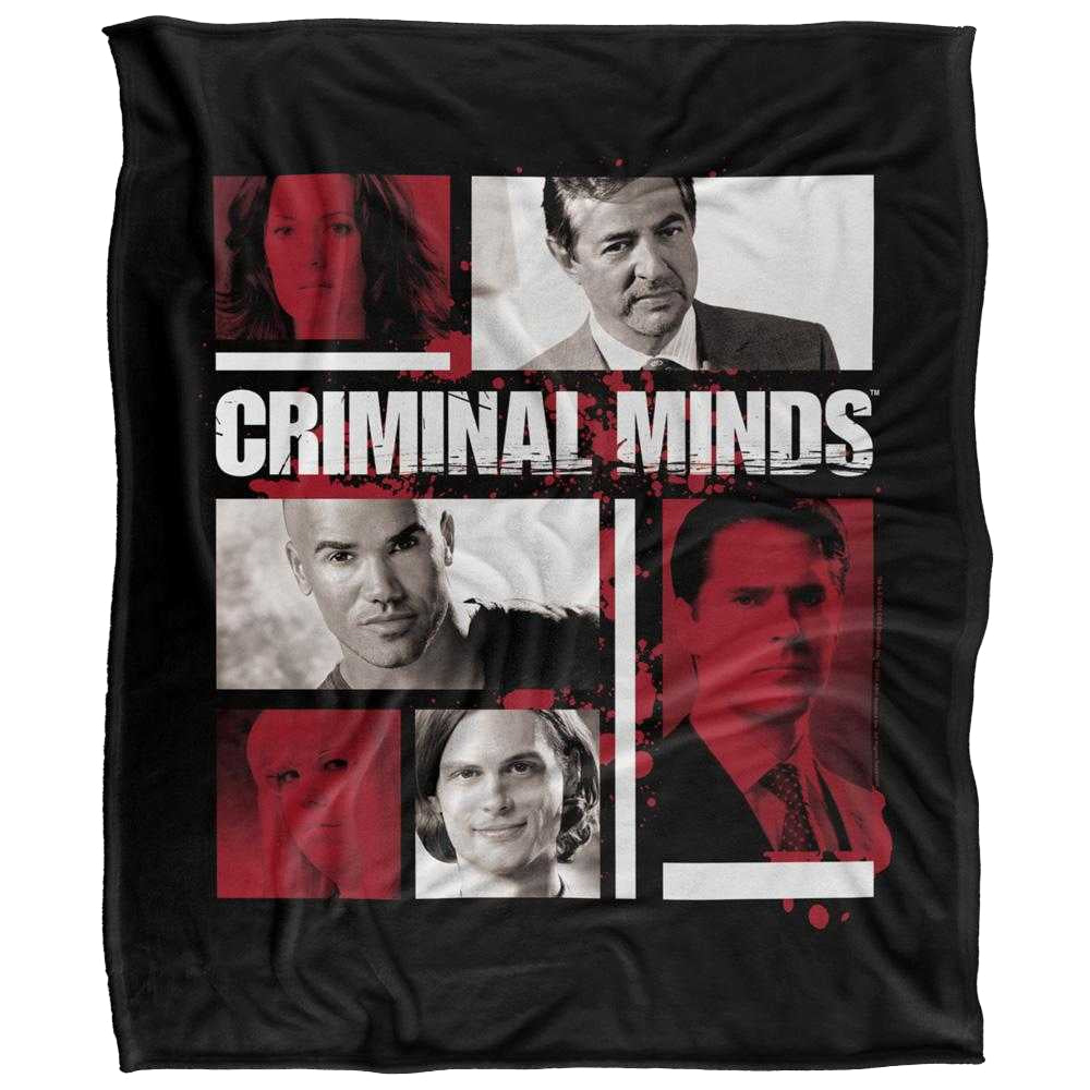 Black-White - Front - Criminal Minds Silky Character Boxes Supersoft Blanket