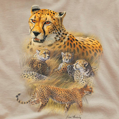 Sand - Pack Shot - Wild Wings Unisex Adult Wildlife Cheetahs T-Shirt