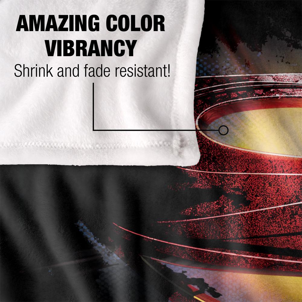 Black-Multicoloured - Lifestyle - Superman Man Of Steel Grungy Silky Shield Supersoft Blanket