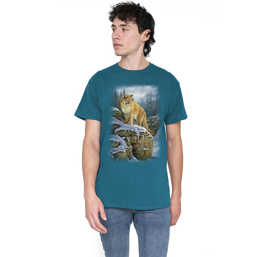 Slate - Lifestyle - Wild Wings Unisex Adult Wildlife Misty Canyon Cougar T-Shirt