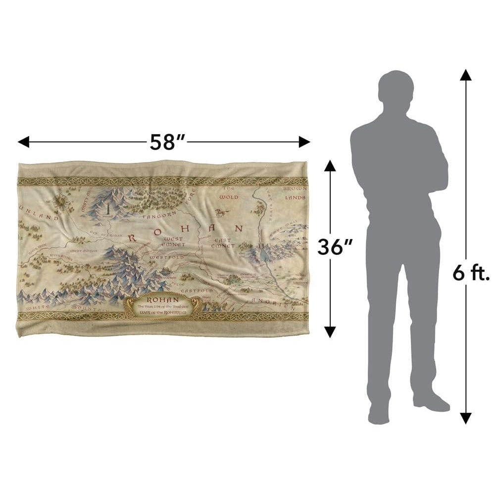 Multicoloured - Pack Shot - Lord Of The Rings The War Of The Rohirrim Silky Map Supersoft Blanket