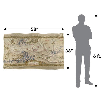 Multicoloured - Pack Shot - Lord Of The Rings The War Of The Rohirrim Silky Map Supersoft Blanket