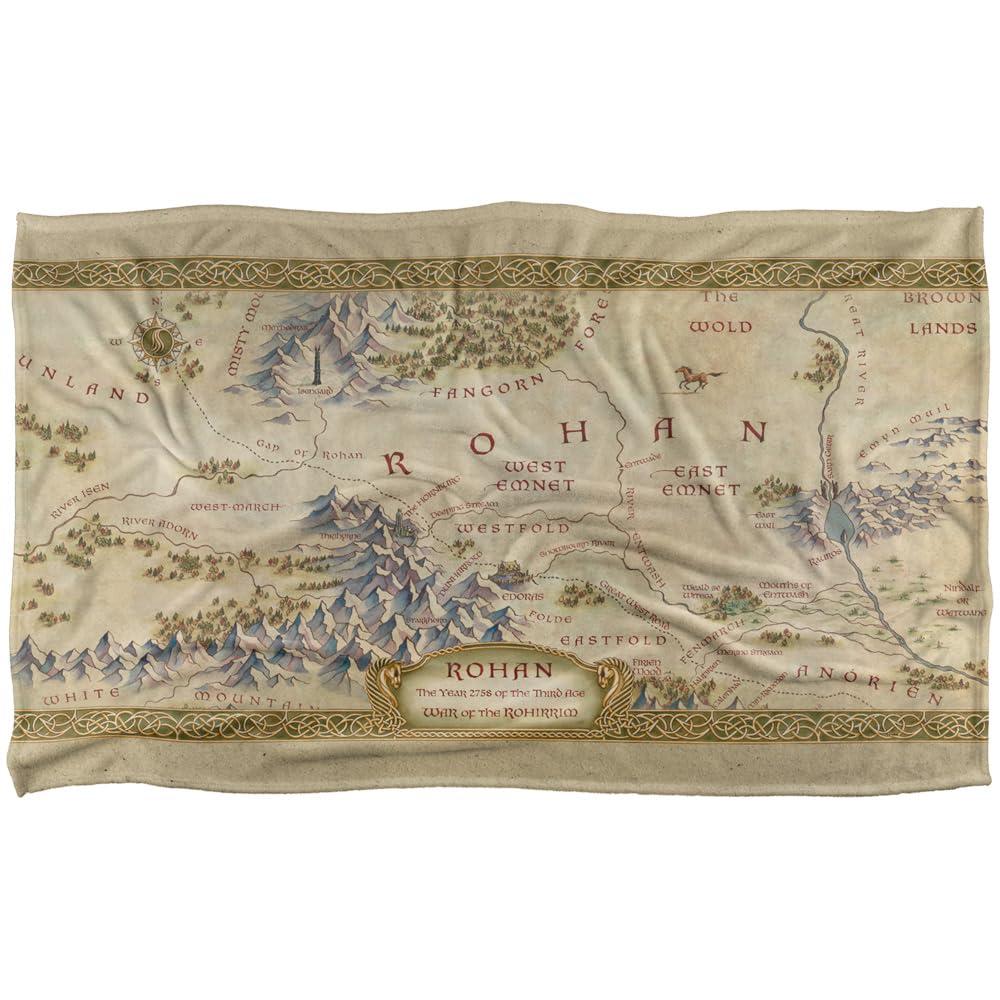 Multicoloured - Front - Lord Of The Rings The War Of The Rohirrim Silky Map Supersoft Blanket