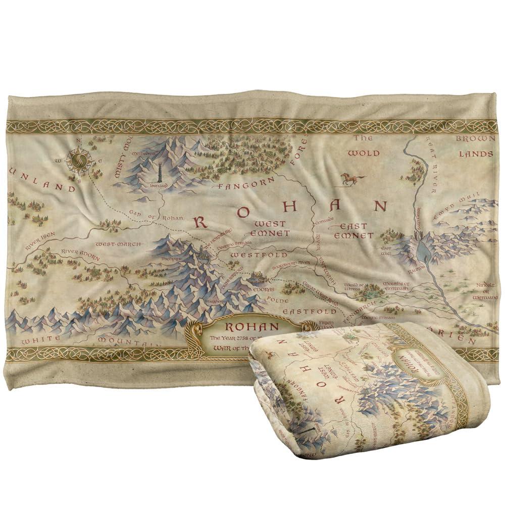Multicoloured - Back - Lord Of The Rings The War Of The Rohirrim Silky Map Supersoft Blanket