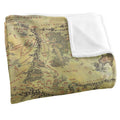 Champagne Gold - Side - Lord Of The Rings Map of Middle Earth Silky Supersoft Blanket