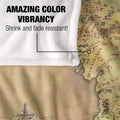 Champagne Gold - Lifestyle - Lord Of The Rings Map of Middle Earth Silky Supersoft Blanket