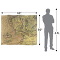 Champagne Gold - Close up - Lord Of The Rings Map of Middle Earth Silky Supersoft Blanket