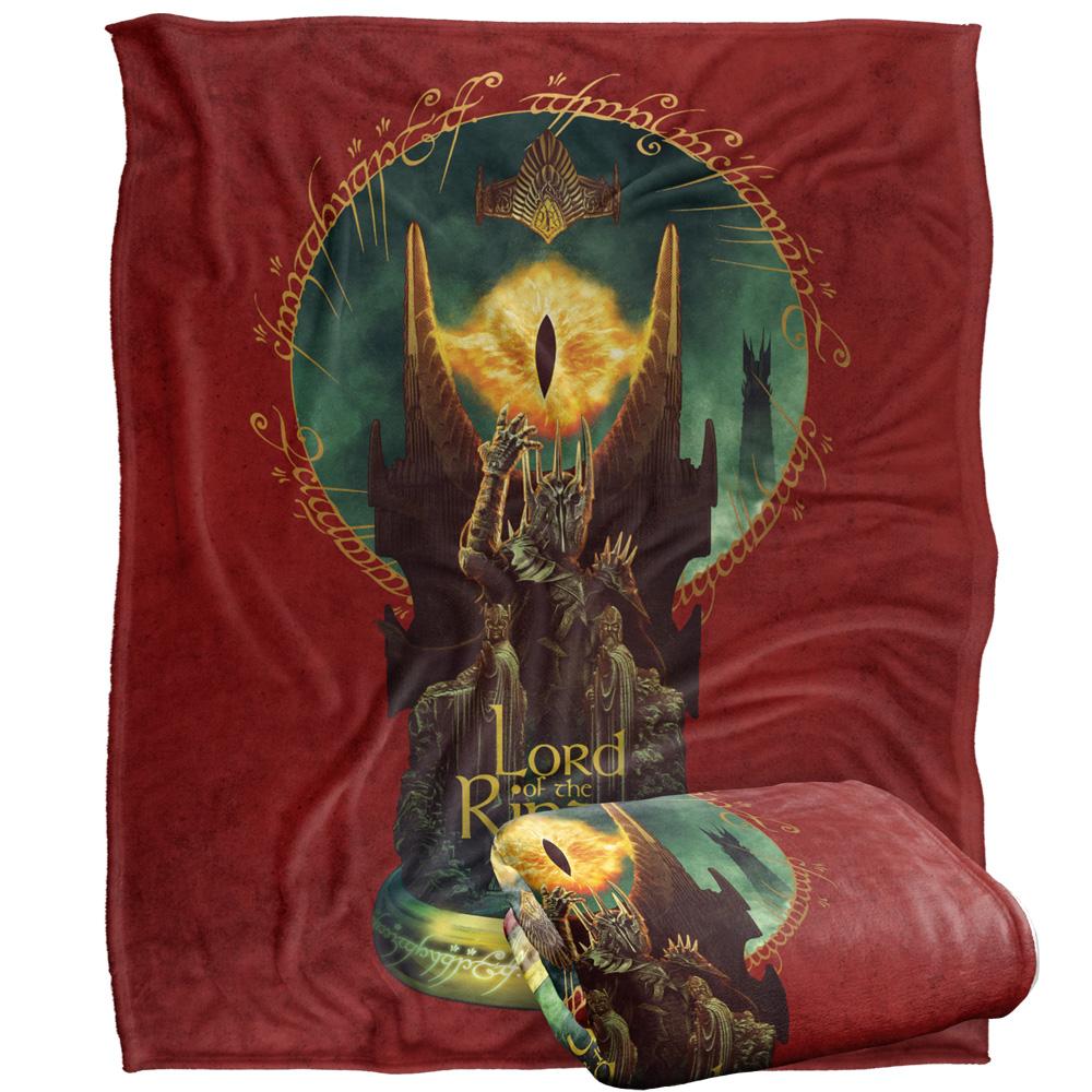 Red-Multicoloured - Back - Lord Of The Rings Barad-Dur Sauron Silky Supersoft Blanket