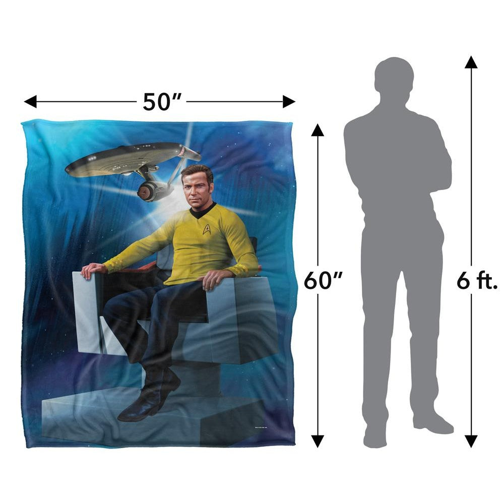 Blue-Multicoloured - Close up - Star Trek Captain´s Chair Silky Supersoft Blanket