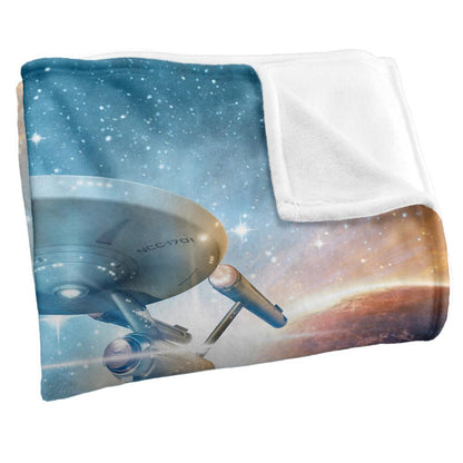 Blue-Multicoloured - Back - Star Trek Final Frontier Silky Supersoft Blanket