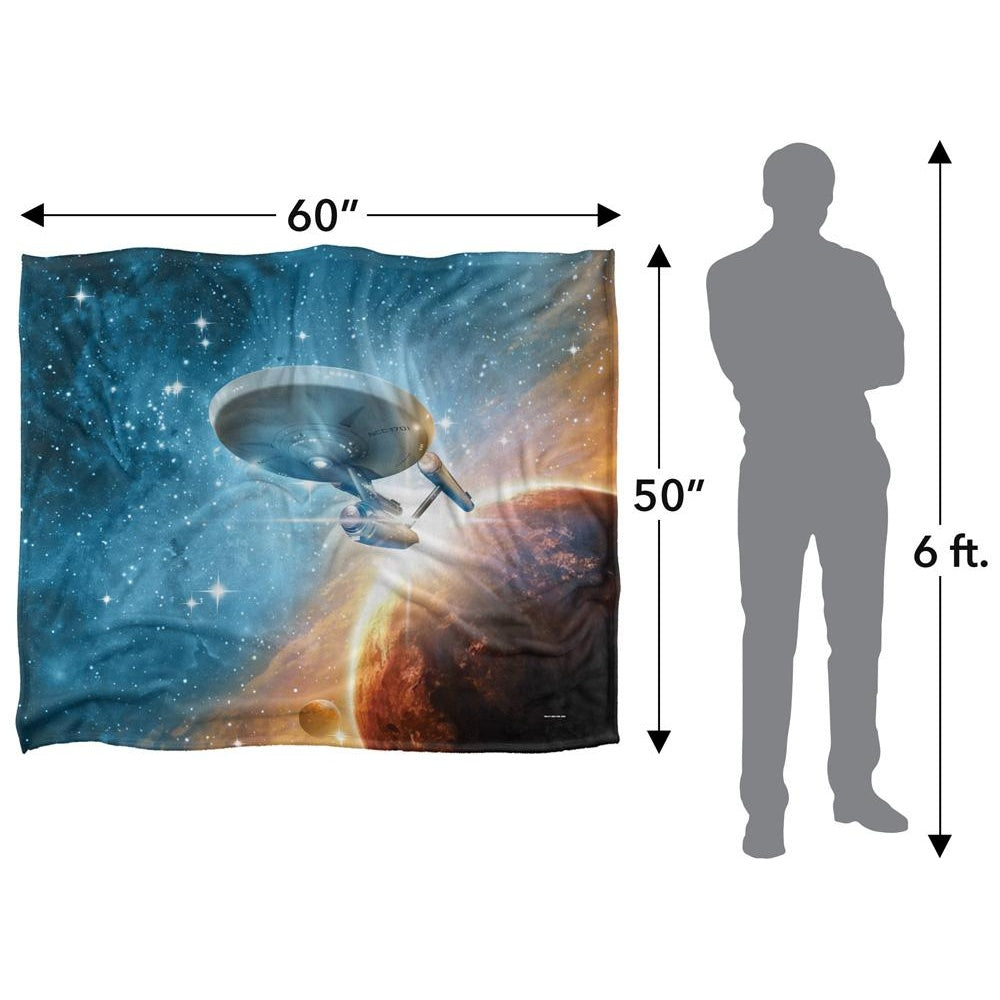 Blue-Multicoloured - Pack Shot - Star Trek Final Frontier Silky Supersoft Blanket