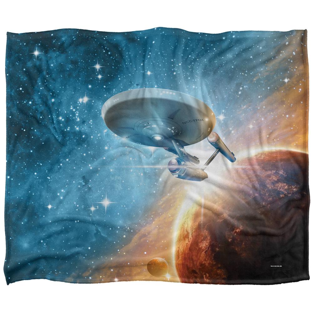 Blue-Multicoloured - Front - Star Trek Final Frontier Silky Supersoft Blanket