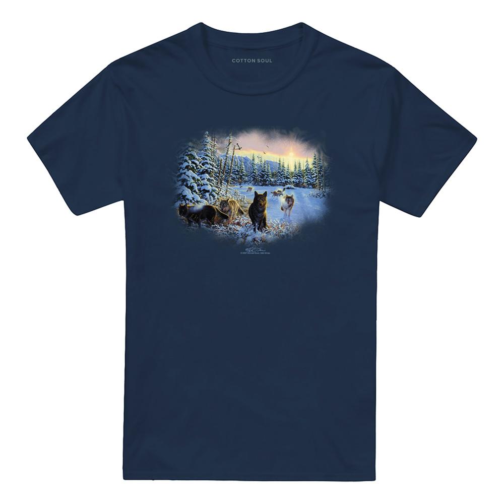 Navy - Front - Wild Wings Unisex Adult Wildlife Hunters Moon The Spoils T-Shirt