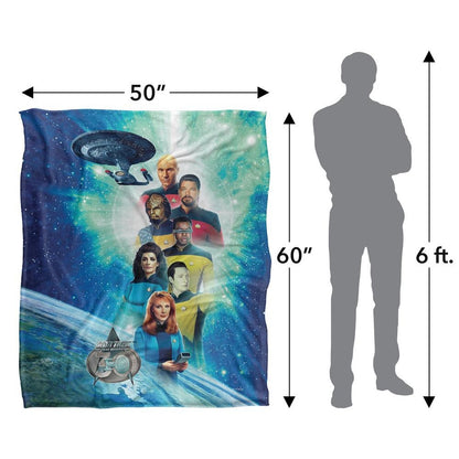Blue-Multicoloured - Lifestyle - Star Trek 30 Silky Crew Supersoft Blanket