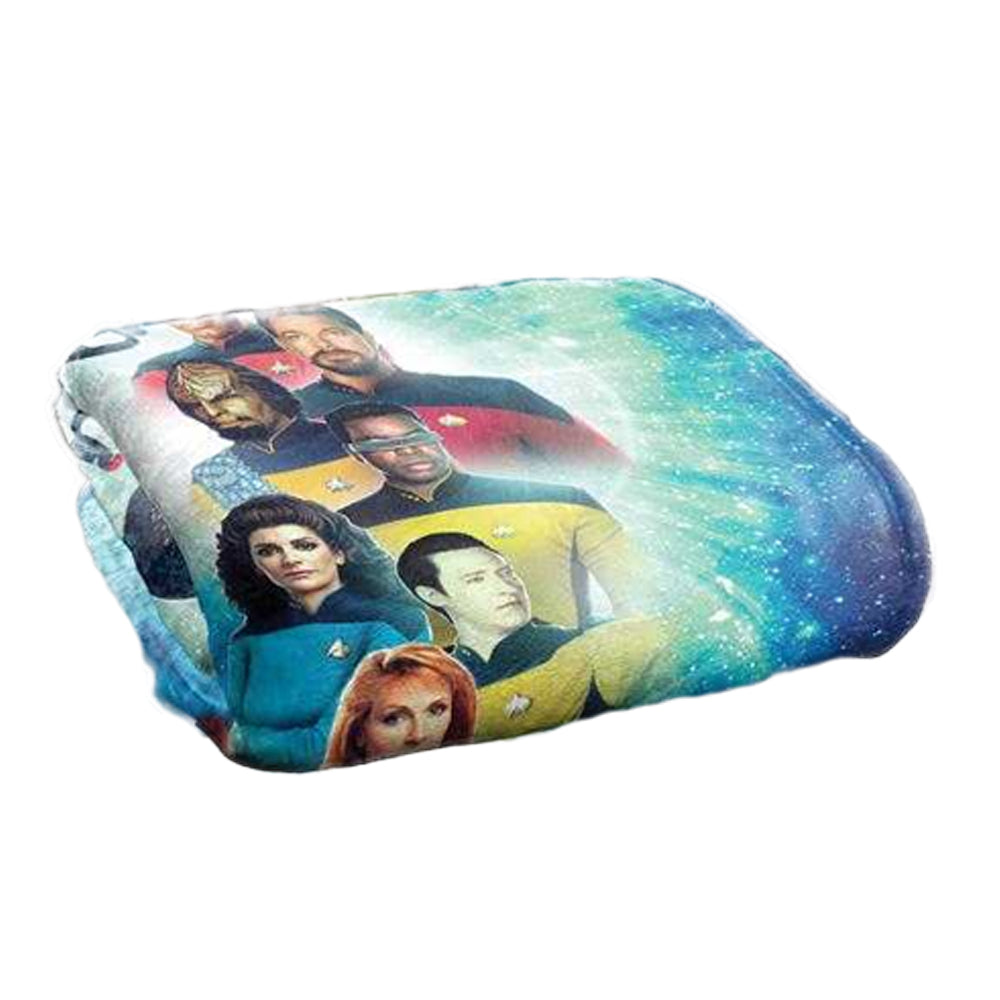 Blue-Multicoloured - Back - Star Trek 30 Silky Crew Supersoft Blanket