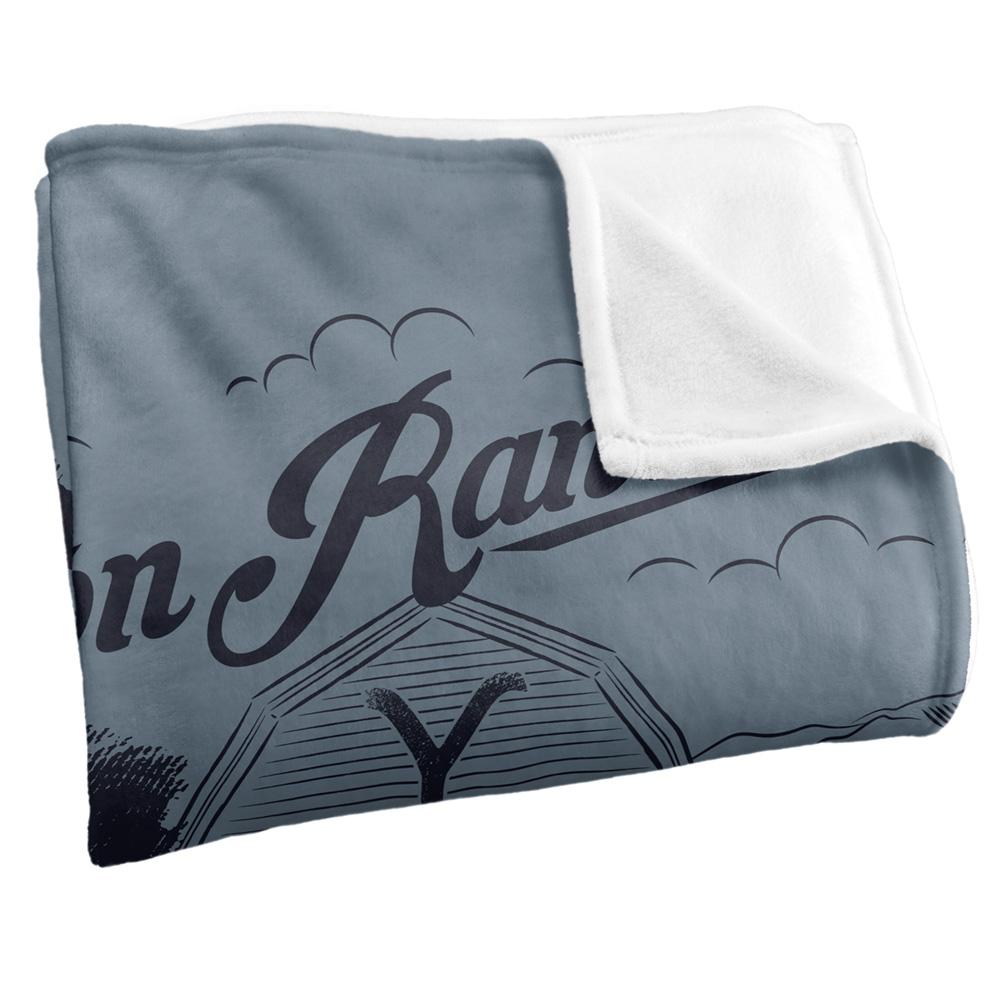 Grey-Black - Side - Yellowstone Dutton Ranch Silky Horse Supersoft Blanket
